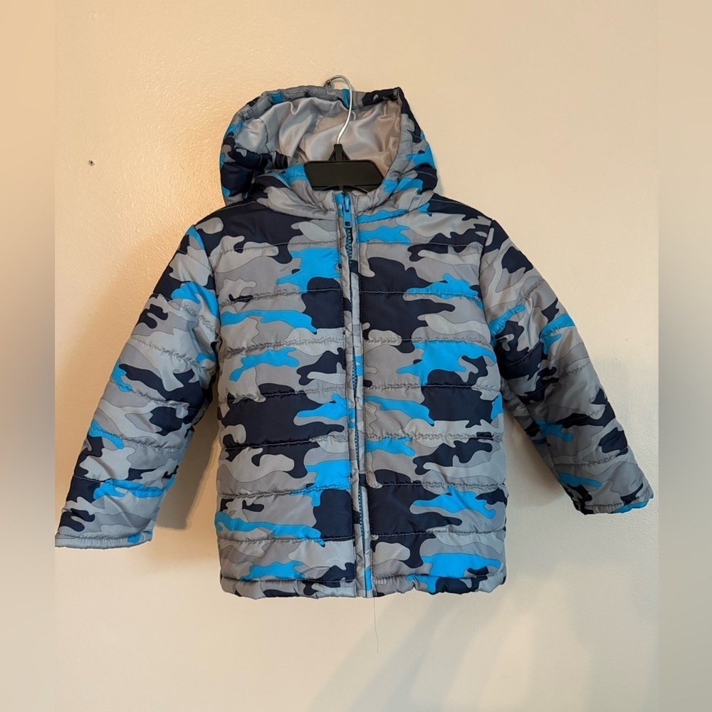 Gymboree camo Gray and Blue Puffer Jacket